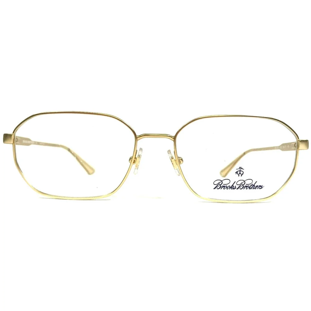 Brooks Brothers Eyeglasses Frames BB1053 1001 Gold Square Full Rim 55-17-145